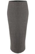 Grey Knit Midi Skirt