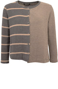 Grey & Taupe Asymmetric Cardigan