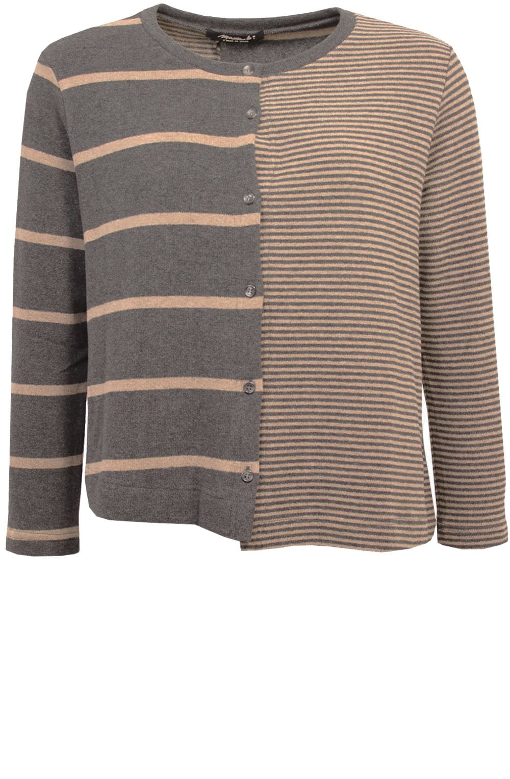 Grey & Taupe Asymmetric Cardigan