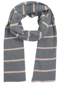 Grey & Taupe Striped Scarf
