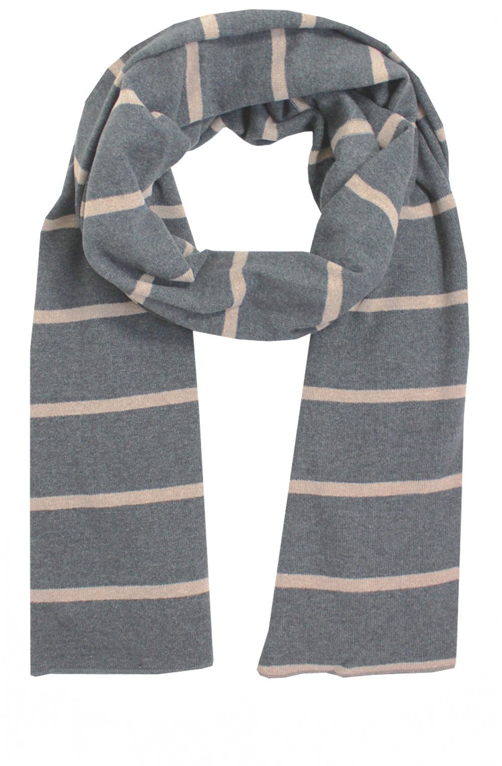 Grey & Taupe Striped Scarf