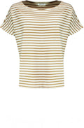Ibisco Cream & Tan Striped T Shirt