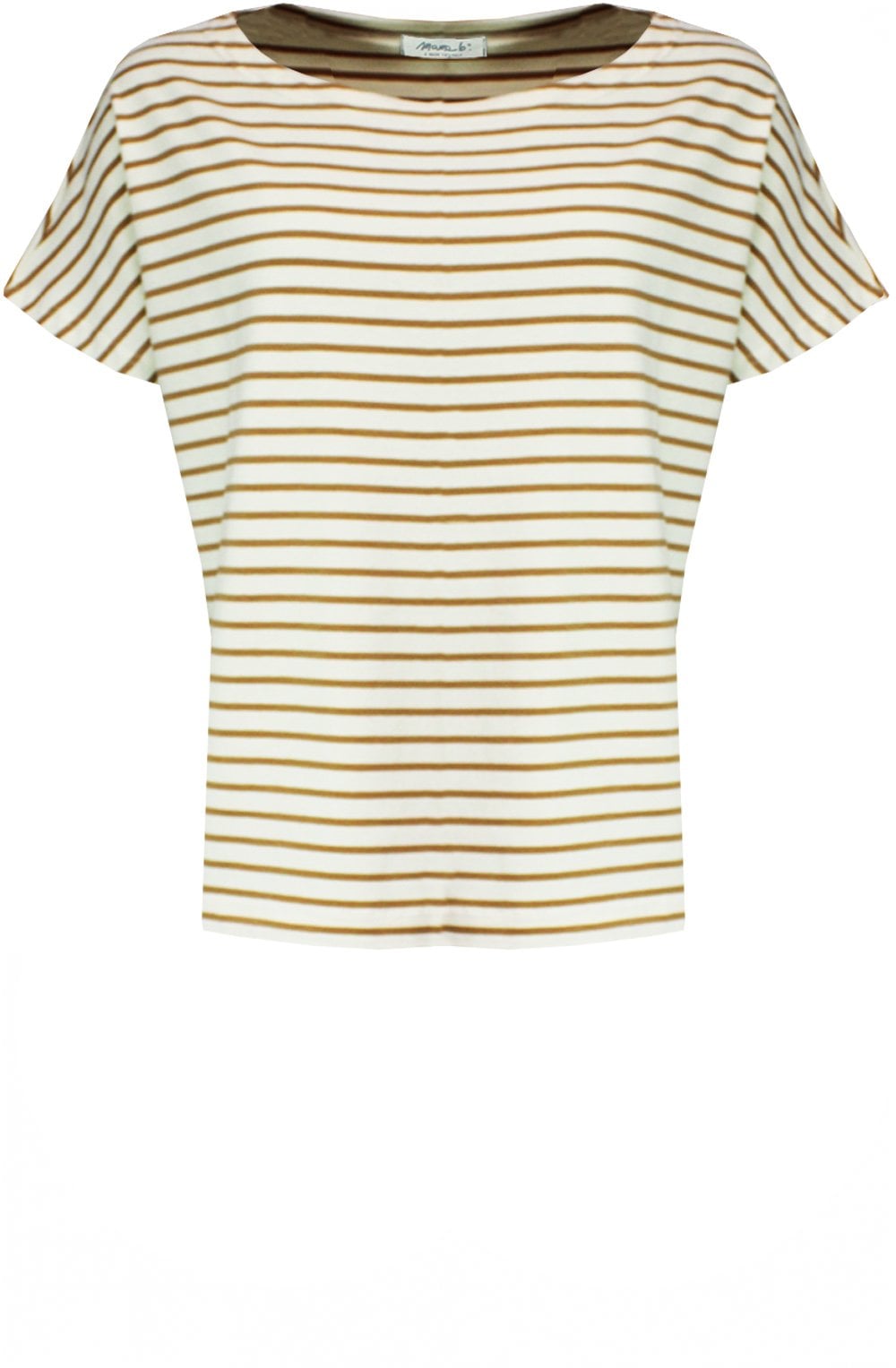 Ibisco Cream & Tan Striped T Shirt