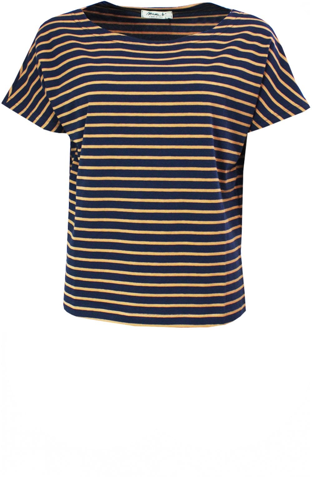 Ibisco Navy & Tan Striped T Shirt