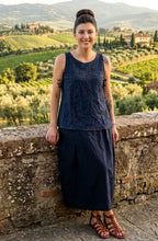 Luglio G Blu Check Trapeze Top