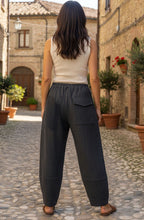 Mira J Anthracite Micro Chevron Balloon Trousers