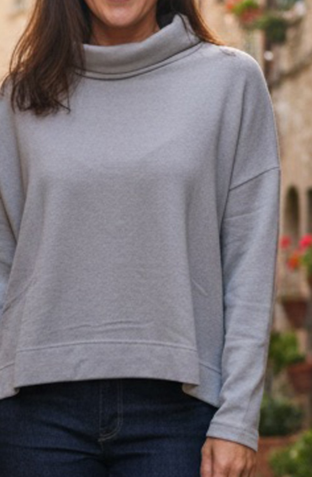 Moyet Nebbia Grey Cowl Neck Jumper