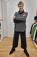 Muffa Nero Black and Cream Oversized Cowl Neck Jumper