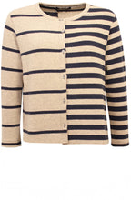 Navy & Beige Asymmetric Cardigan