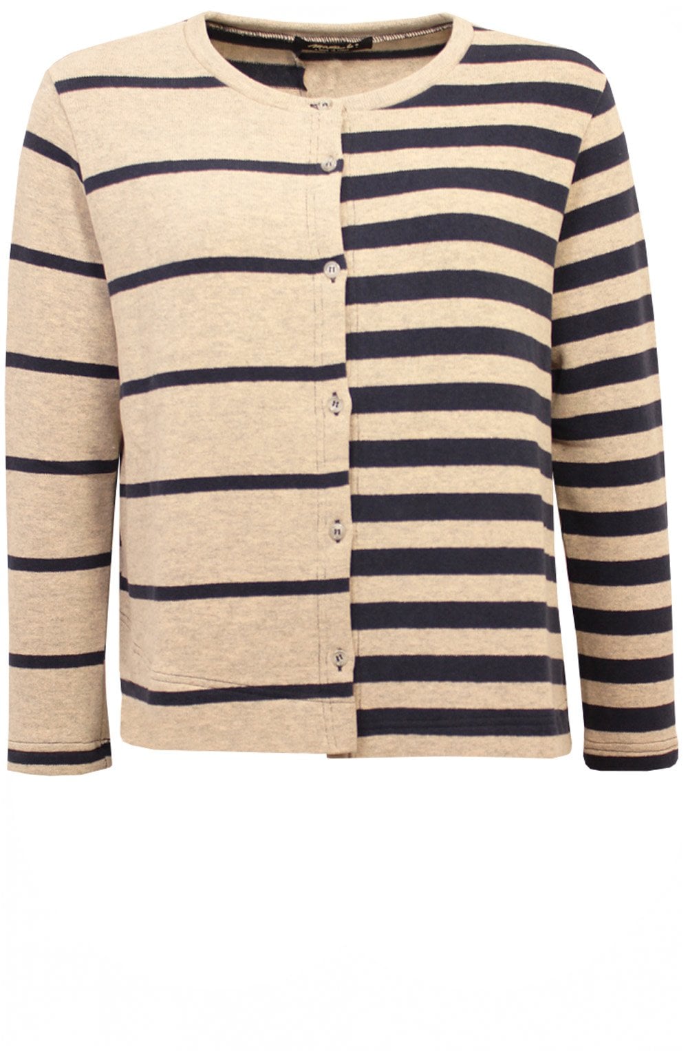 Navy & Beige Asymmetric Cardigan
