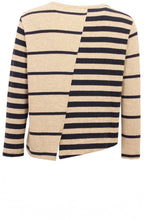 Navy & Beige Asymmetric Cardigan