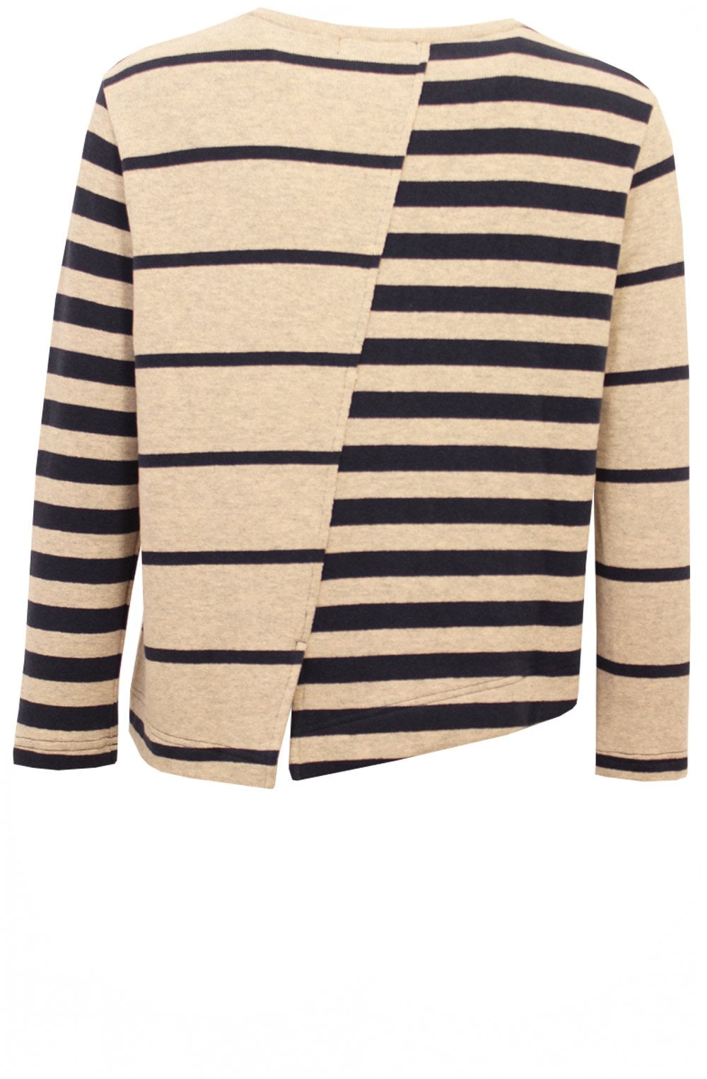 Navy & Beige Asymmetric Cardigan