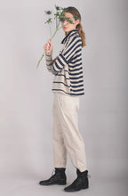 Navy & Beige Striped Jumper