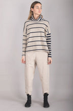 Navy & Beige Striped Jumper