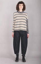 Navy & Beige Striped Jumper