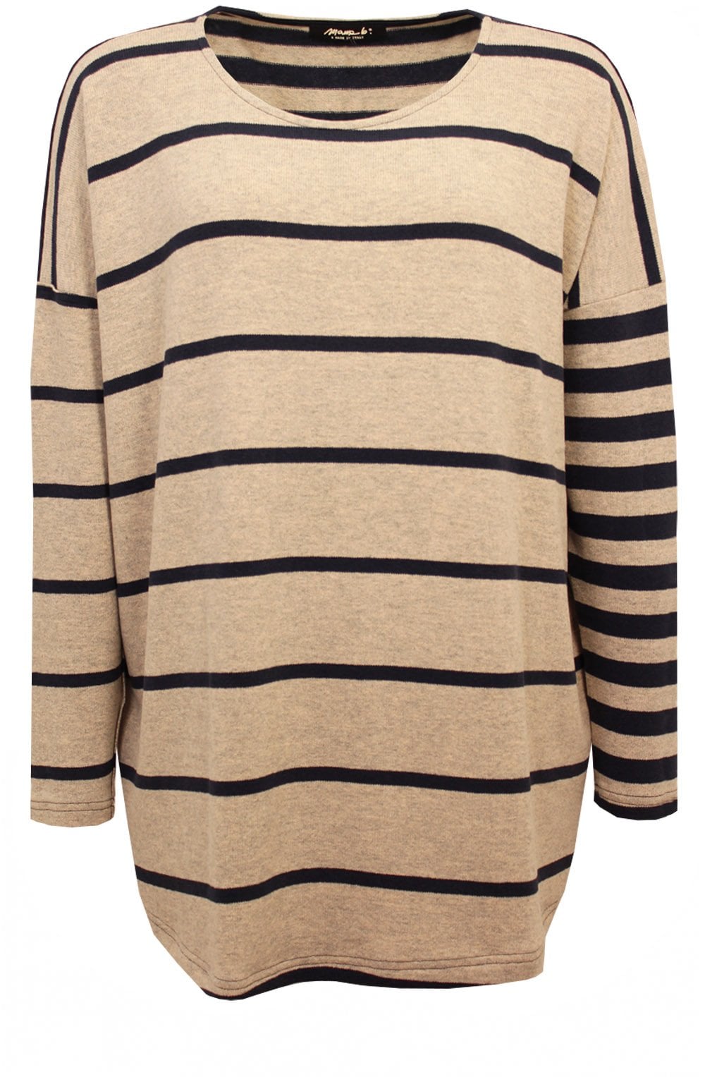 Navy & Sand Bold Striped Jumper