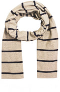 Navy & Sand Striped Scarf