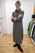 Nero Black and Cream Cowl Neck Dress