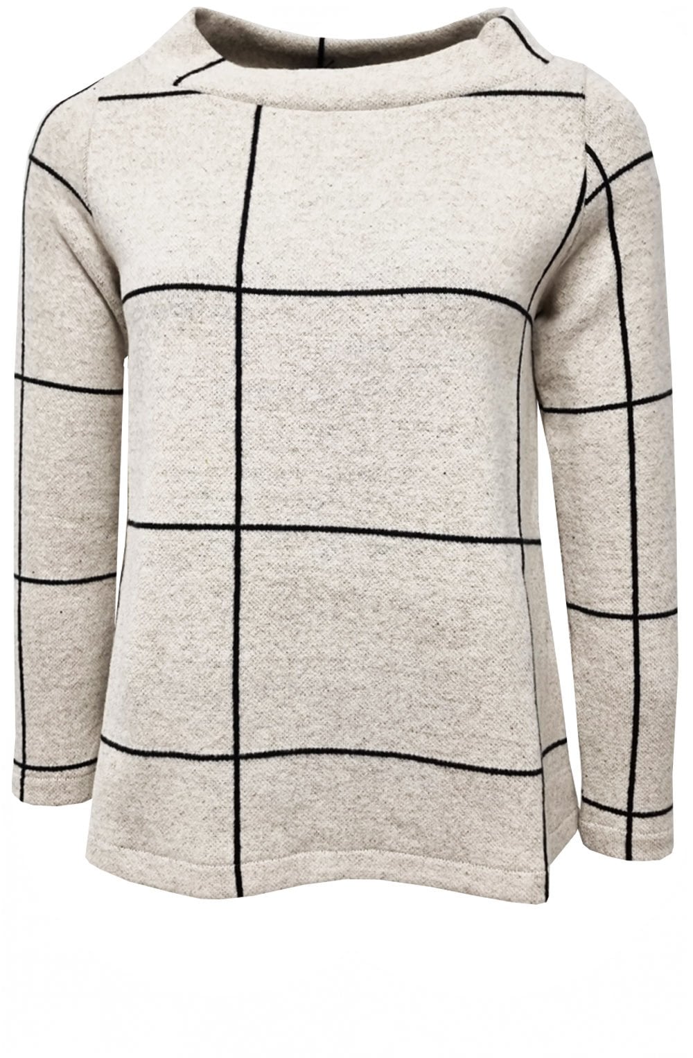 Nero Black and Stone Check Oliena Jumper
