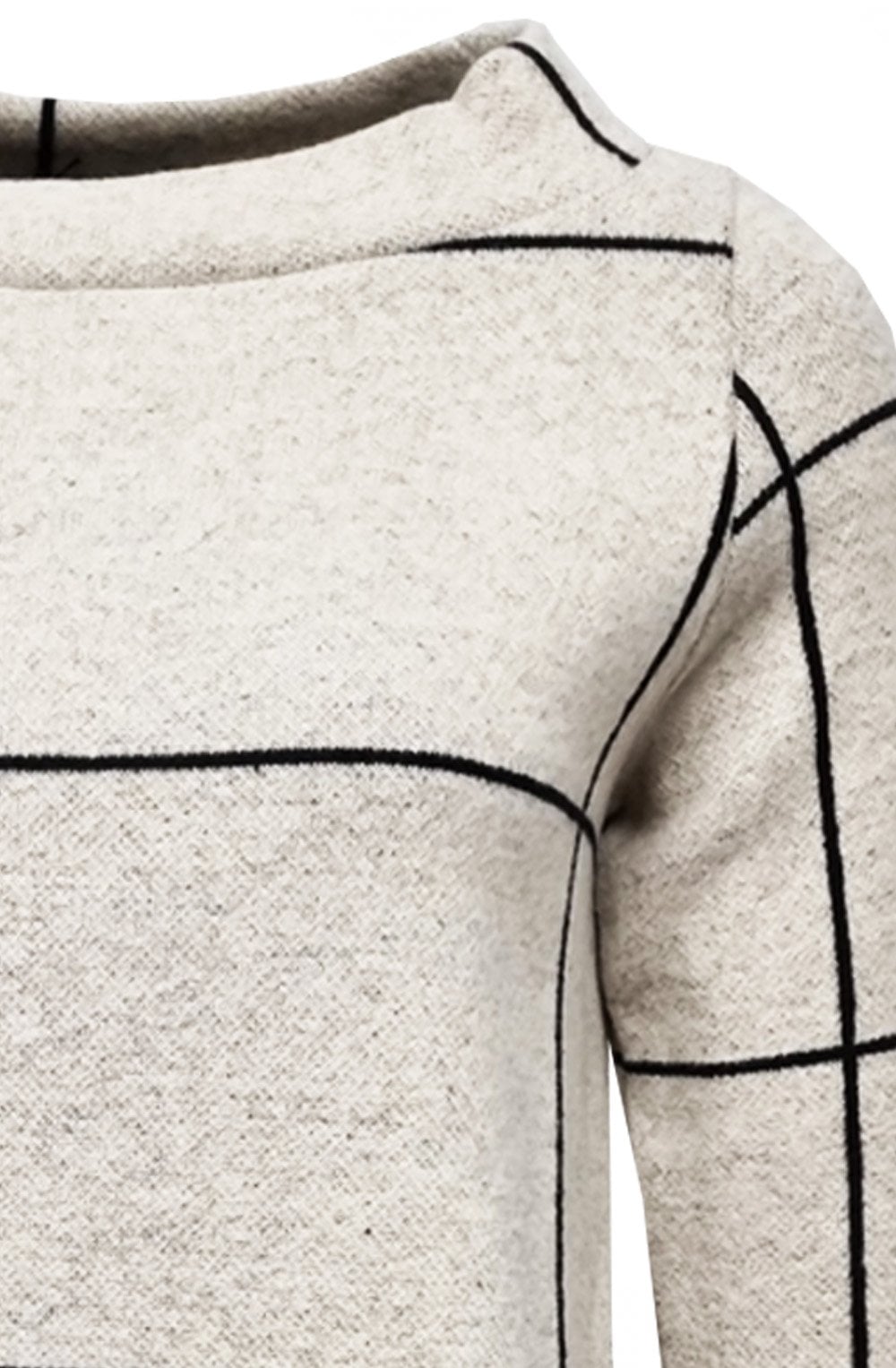 Nero Black and Stone Check Oliena Jumper