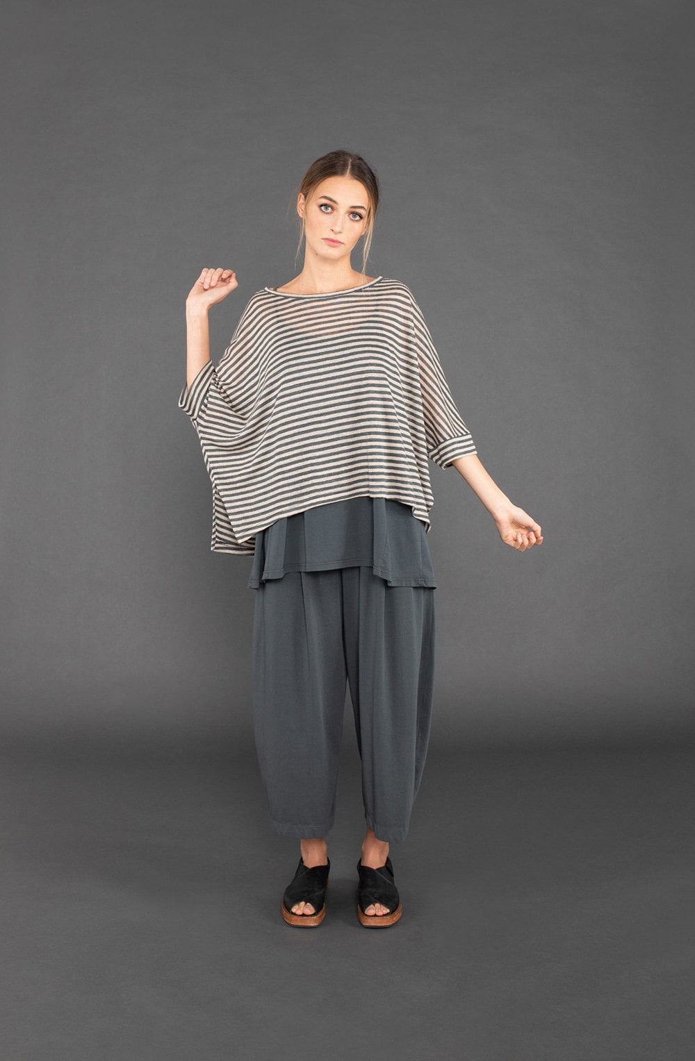 Ortigia Grey Wide Leg Trousers
