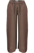 Polline Navy & Tan Checked Cropped Trousers