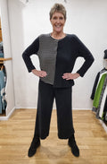 Polpa Nero Black and cream Asymmetric Cardigan