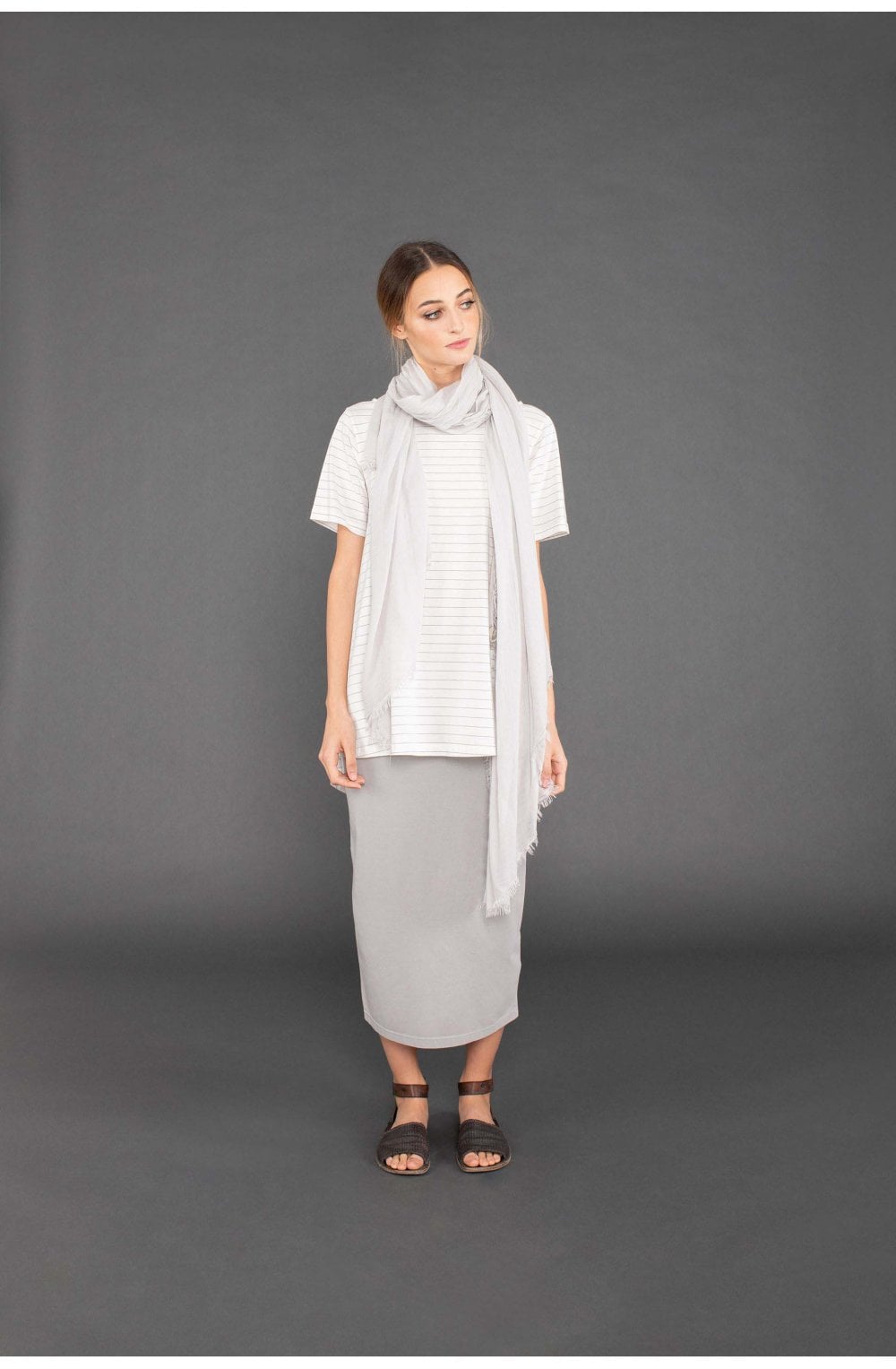 Recife Light Grey Crinkle Scarf
