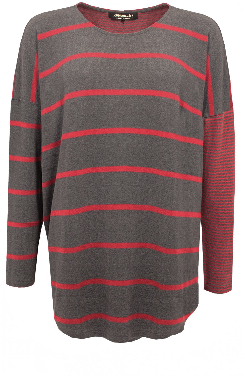 Red Contrasting Striped Jumper