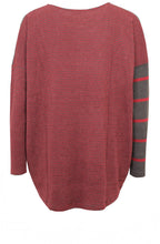 Red Contrasting Striped Jumper