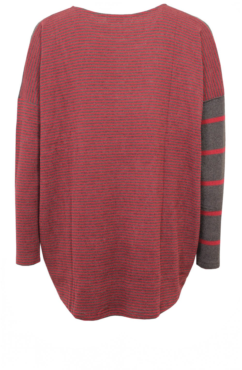 Red Contrasting Striped Jumper