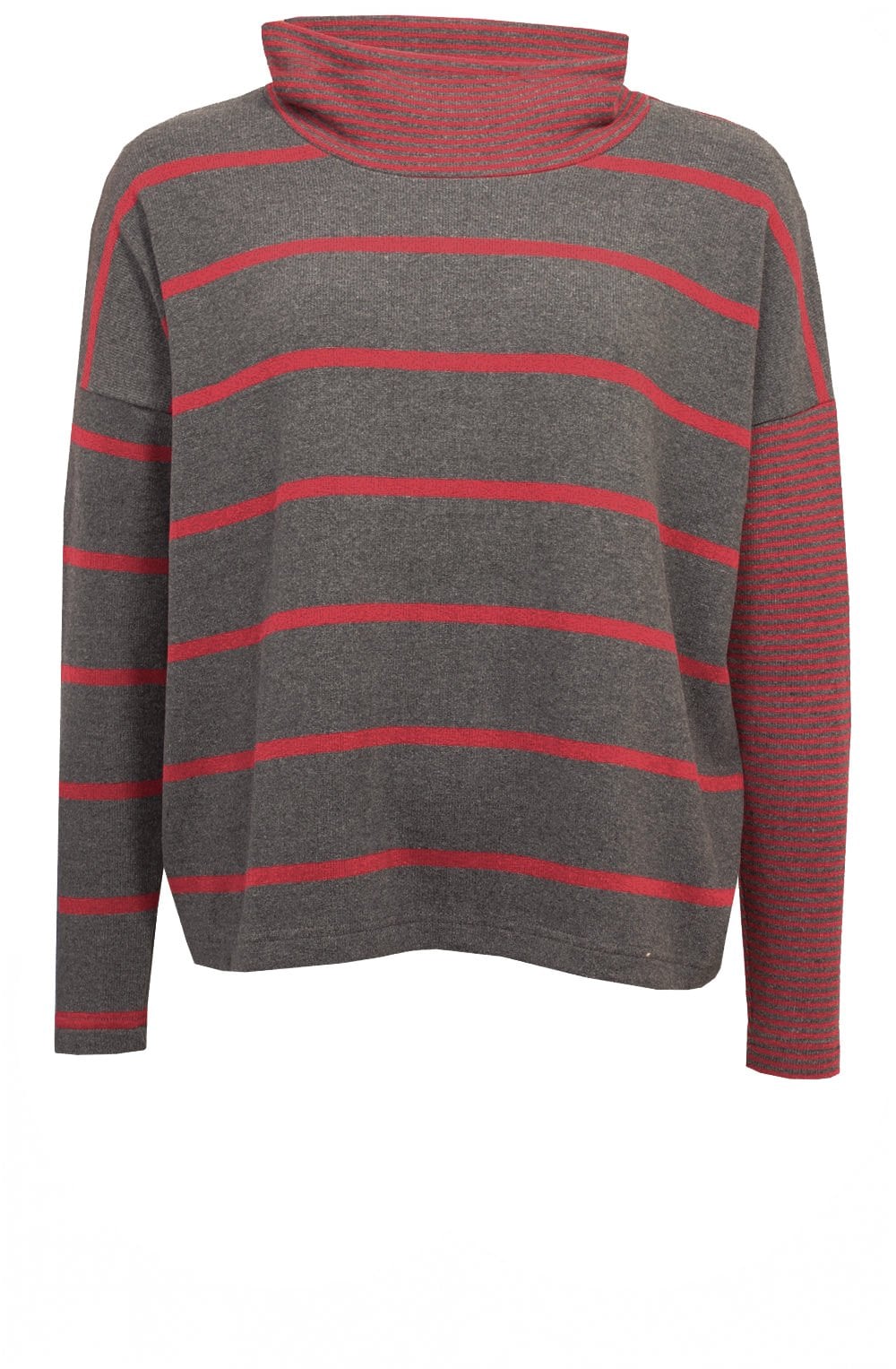 Red & Grey Striped Jumper