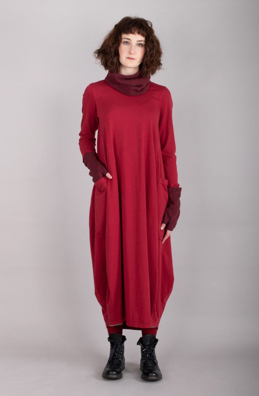 Red Jersey Tulip Dress