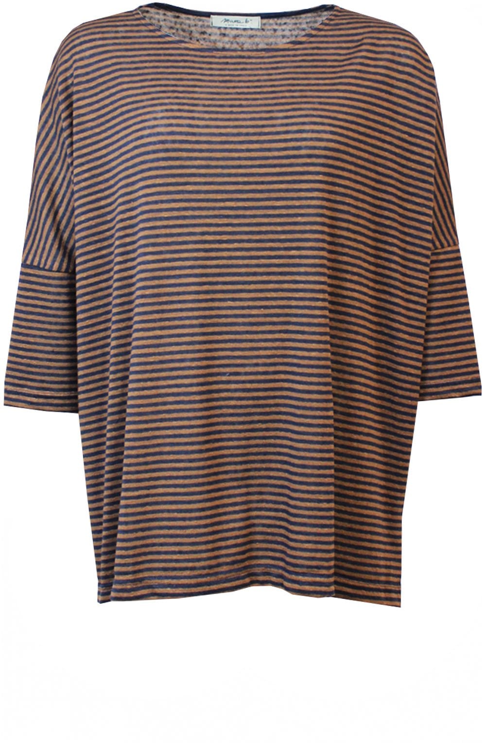 Refill Fine Knit Tan and Navy Top