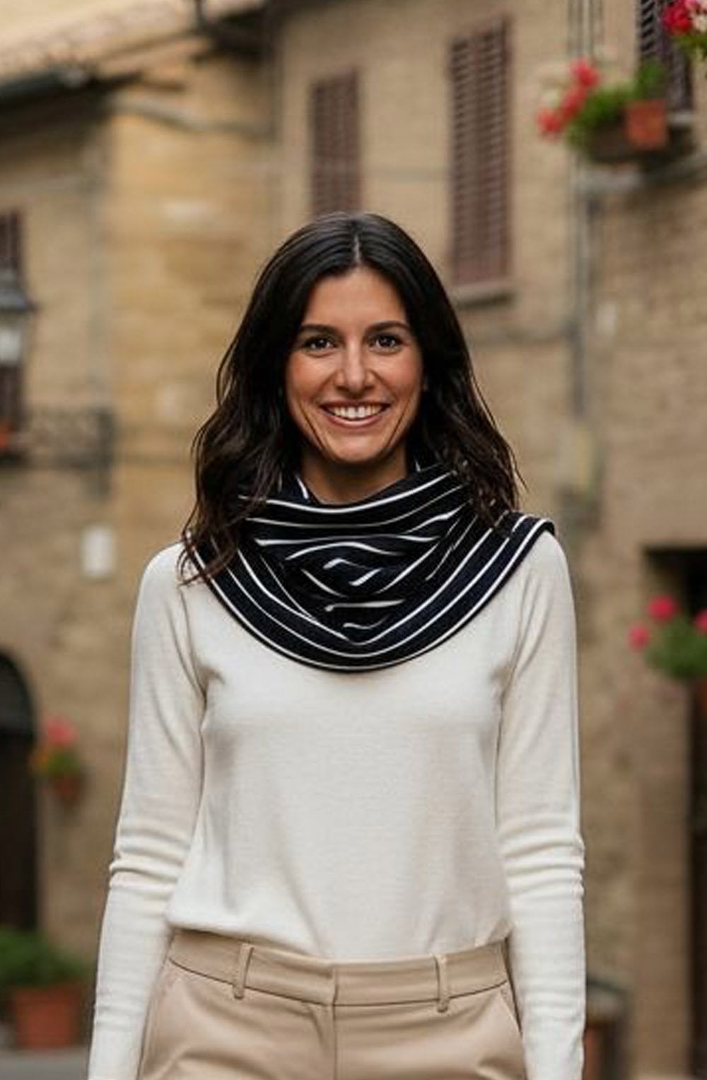 Riga Notte Navy Split Snood