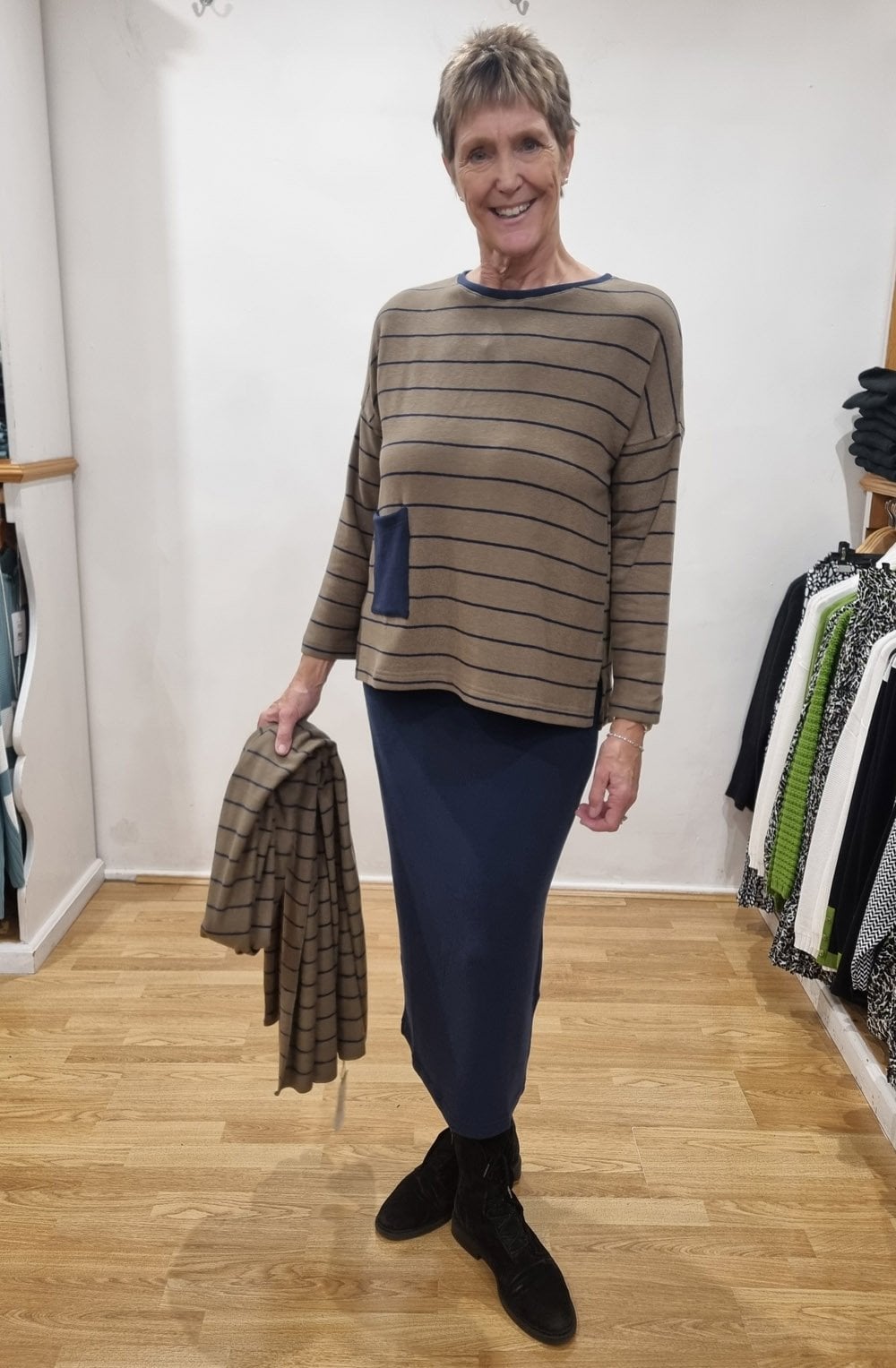Segovia Blu and Mushroom Scarf