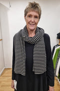 Segovia Nero Black and Cream Scarf