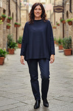 Spino Notte Navy Funnel Neck Oversized Jumper