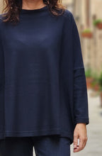Spino Notte Navy Funnel Neck Oversized Jumper