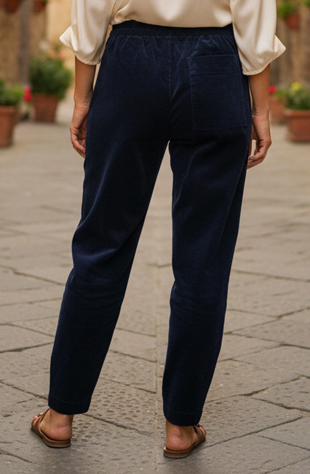 Terra V Notte Navy Fine Cord Trousers