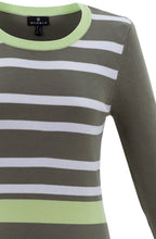 Apple Green and Khaki Button Detail Sweater