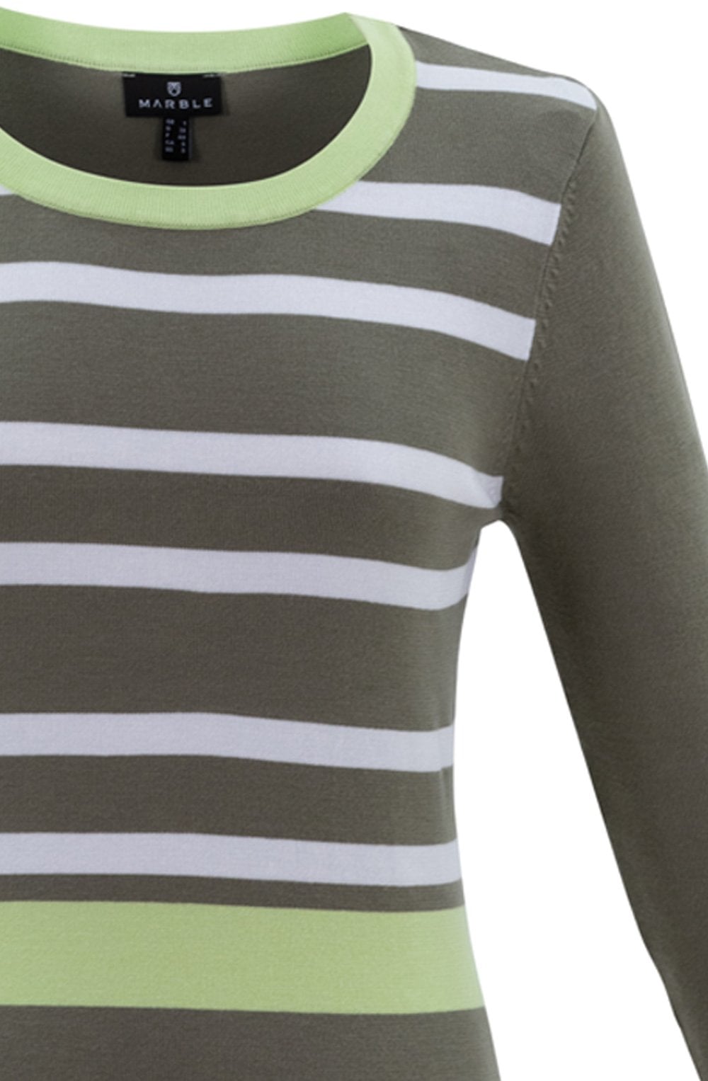 Apple Green and Khaki Button Detail Sweater