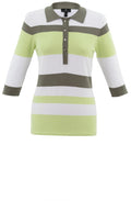 Apple Green and Khaki Collared Sweater