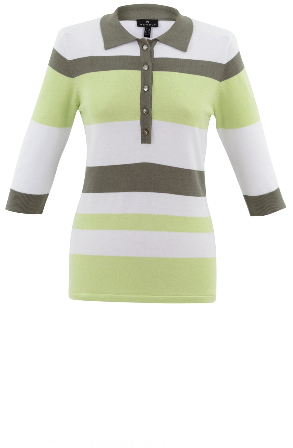 Apple Green and Khaki Collared Sweater