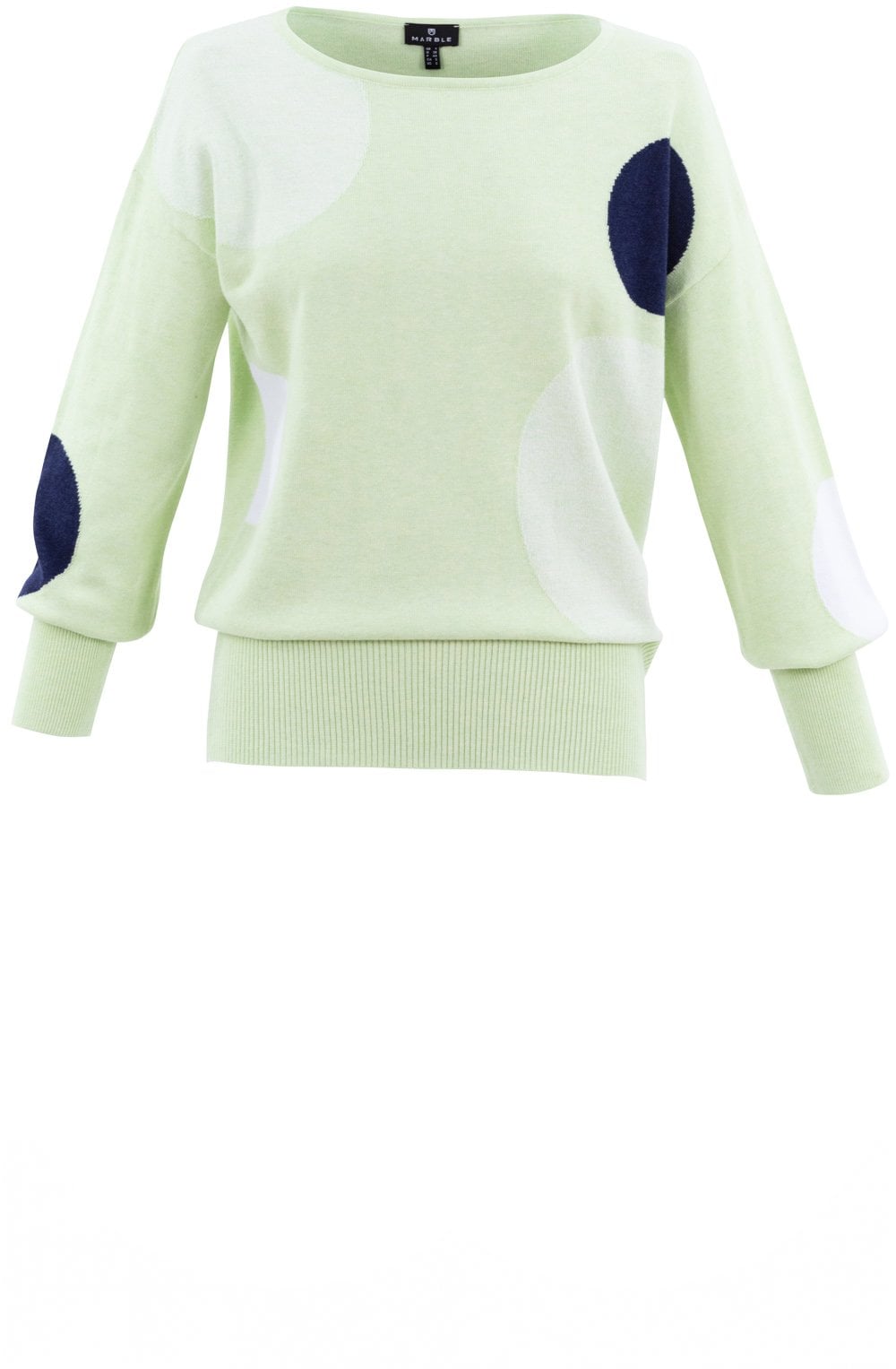 Apple Green and Navy Drop Shoulder Jumper