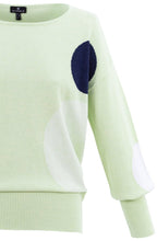 Apple Green and Navy Drop Shoulder Jumper
