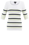 Apple Green and Navy Striped Sweater
