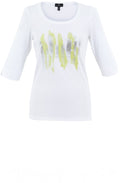Apple Green and Silver Paint Strokes Top