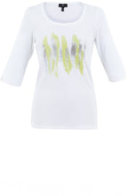 Apple Green and Silver Paint Strokes Top