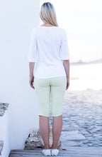 Apple Green and Silver Paint Strokes Top
